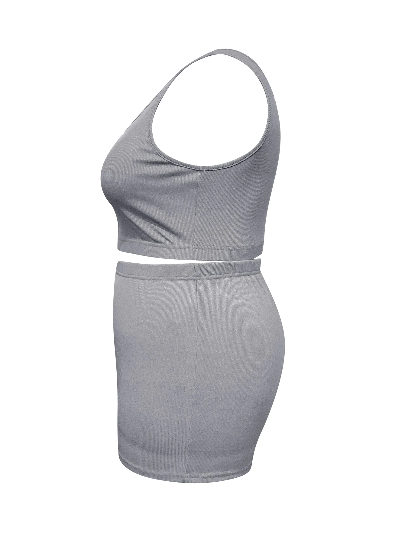 LW BASICS-Ensemble haut court et short taille haute pour femme, débardeur sans manches, ensembles d'objectifs, conception de boutons, vêtements grande taille, été