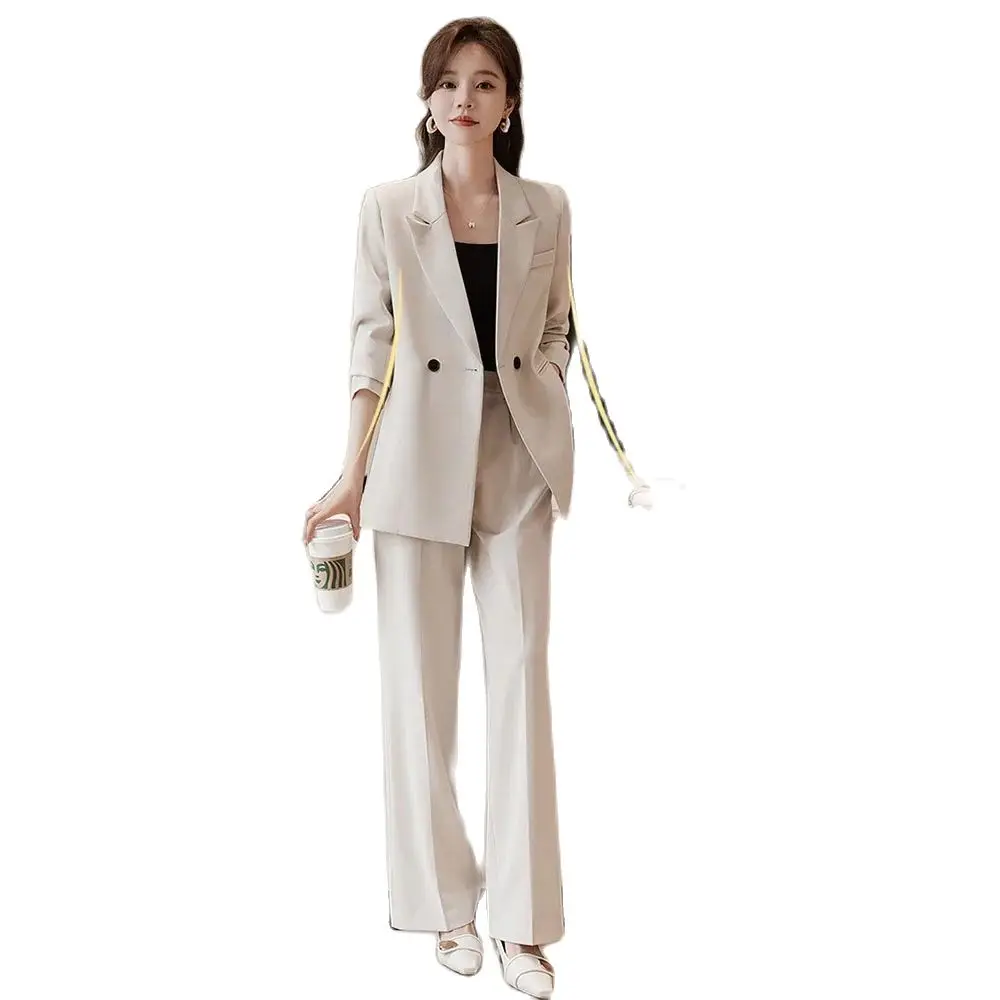 Fashion Temperament Suit Female Spring, Summer And Autumn 2024 New Professional Dress Temperament Goddess Fan Two-Piece SuitTide