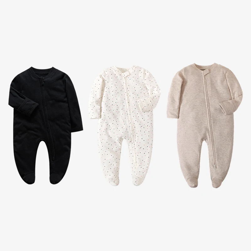 3 шт., детский хлопковый комбинезон с длинным рукавом