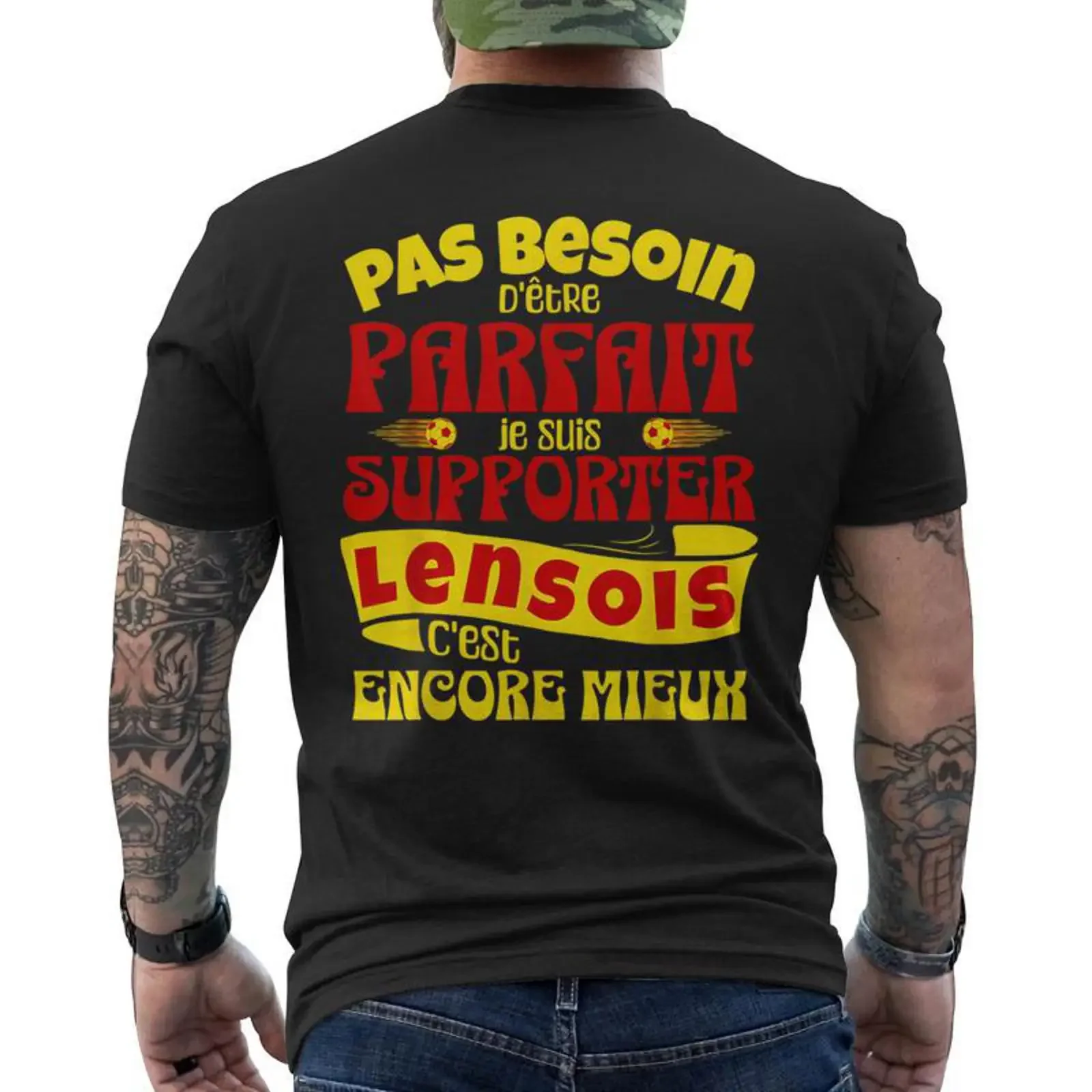 Lens Supporter Cadeau Foot Parfait Lensois T shirt imprimé au dos vintage Washed fashion designer clothes Top For Everyday Wear