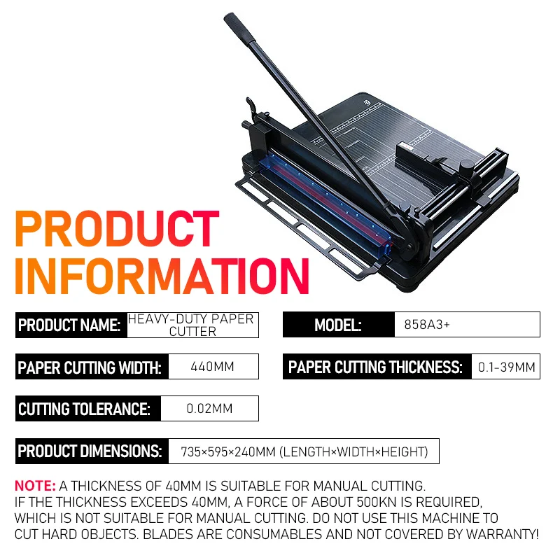 Paper Cutting Machine Trimmer Size Heavy Duty Manual Paper Trimmer A3 A4 Cutter Machine Paper