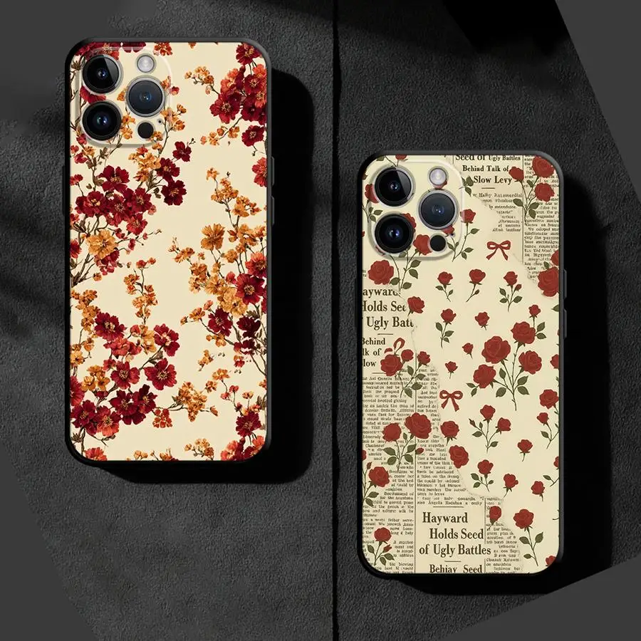 حافظة تجميل عصرية على شكل زهرة صغيرة لهاتف آيفون 12 15 Plus 17 16 Pro Max SE X XS XR 13 Mini 17Air 11 7 8 14 غطاء خلفي ناعم