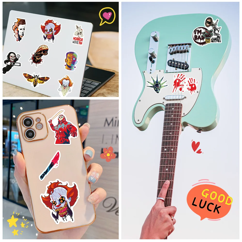 10/30/Bộ 50 Bộ Phim Kinh Dị Phim Kinh Dị Bản Mashup Decal Dán Đồ Chơi Trẻ Em Tự Làm Hành Lý Laptop Ipad Tinh Tế Miếng Dán bán Buôn