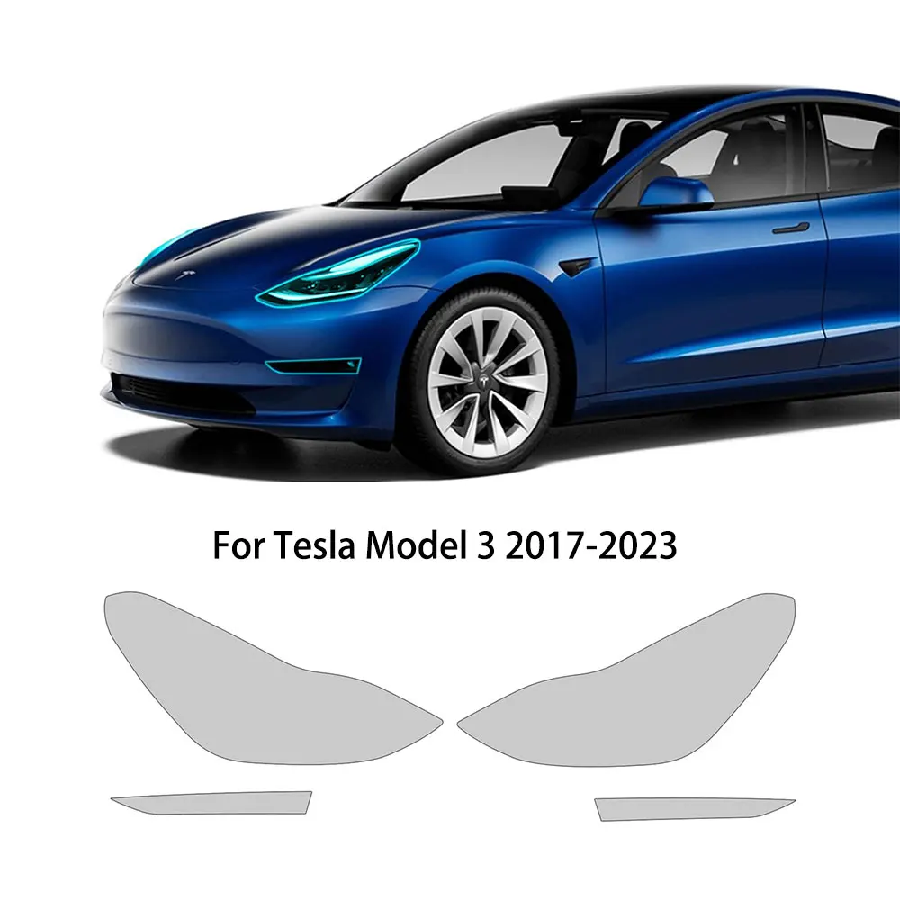 

Для Tesla Model 3 2017-2024: Прозрачная защитная пленка из ТПУ для фар, предварительно вырезанная защитная пленка для кузова (PPF), пленка для зеркал заднего вида, антицарапийная пленка