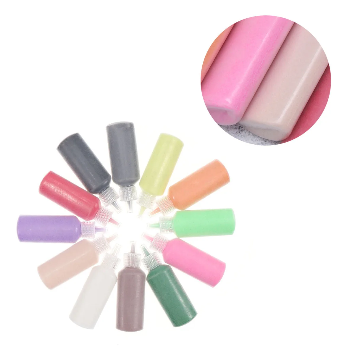 

12pcs Colored Sand Painting Kit White Black Purple Green Red Pink Coffee Gray Lemon Golden Orange Pale Water Pink Diy Art Craft