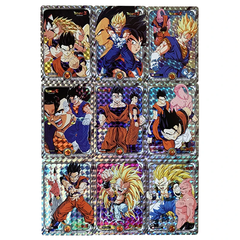 

9Pcs/set Dragon Ball Z Refractive Flash Cards Super Saiyan Goku Gohan Vegeta Majin Buu Game Anime Card Collection Cards Toys