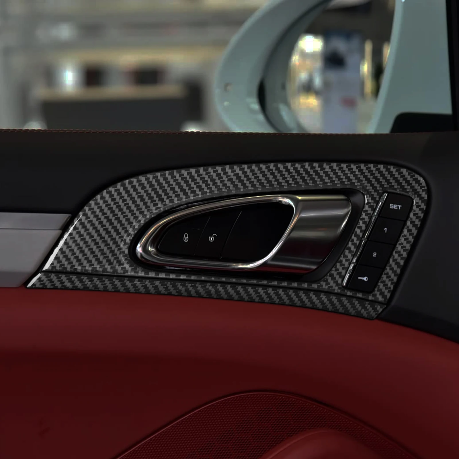 For Porsche Cayenne 958 92A 2011-2017 Carbon Fiber Center Console Gear Shift Air Outlet AC CD Trim Set Car Accessories Sticker - view 3