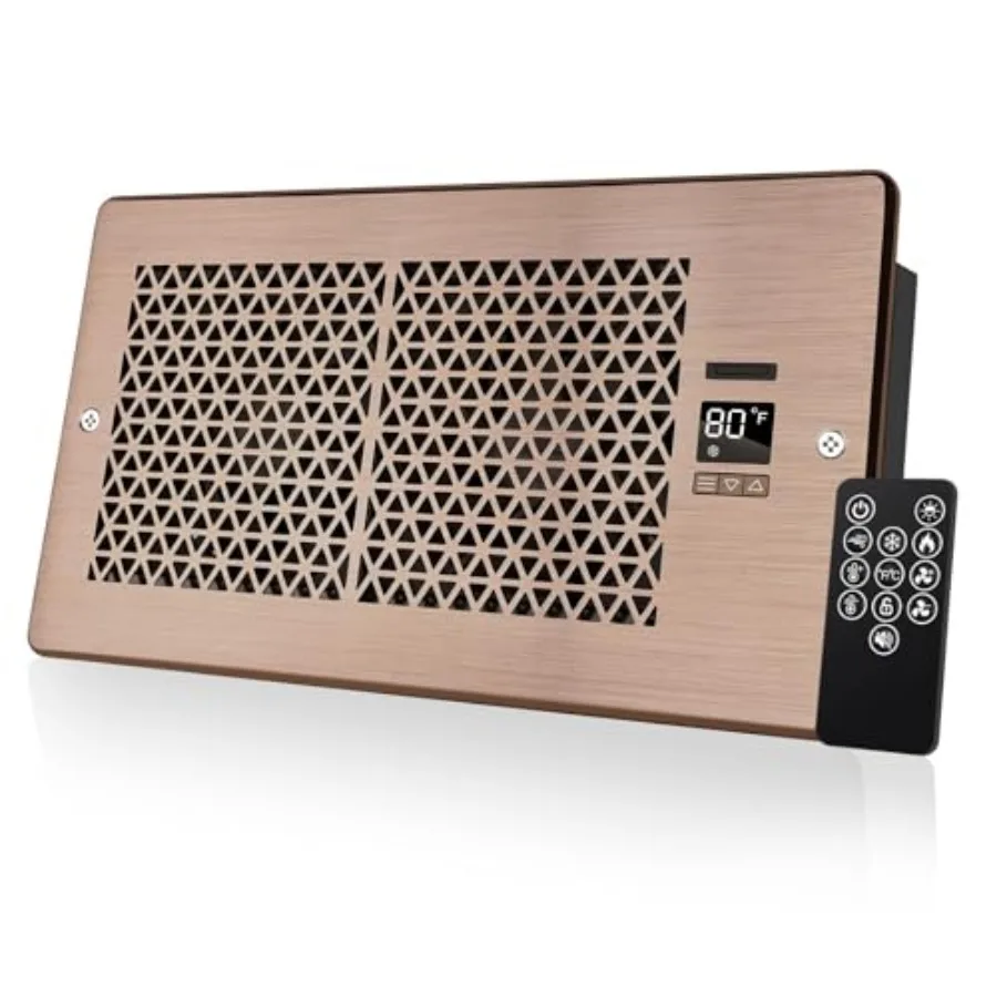 

Register Booster Fan for 6" x 12" Register Holes with Remote Control and Thermostat, 10-Speeds AC Vent Booster - Improves Heati
