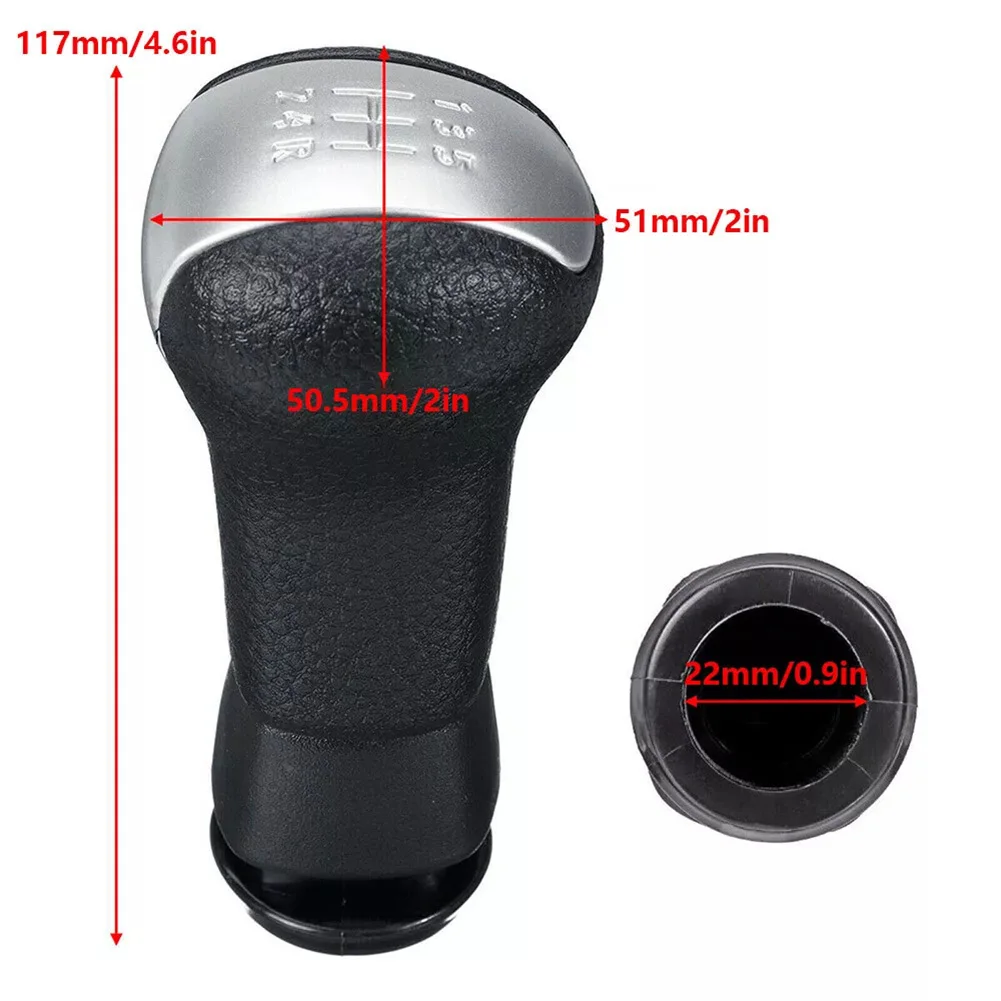 Car Accessories Shift Lever Driving Experience Improvement 5 Speed Knob Black+Silver For X-trail 2006-2013 Car