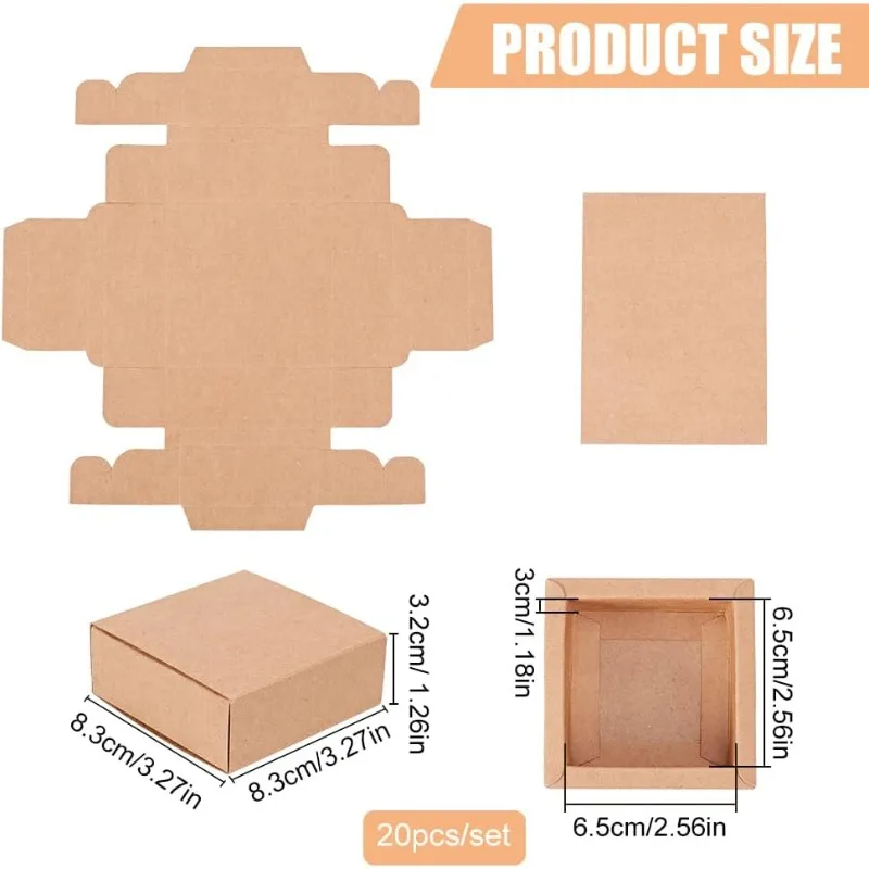 20 Pack Kraft Paper Drawer Box Festival Gift Wrapping Boxes Soap Jewelry Candy Weeding Party Favors Gift Packaging Boxes