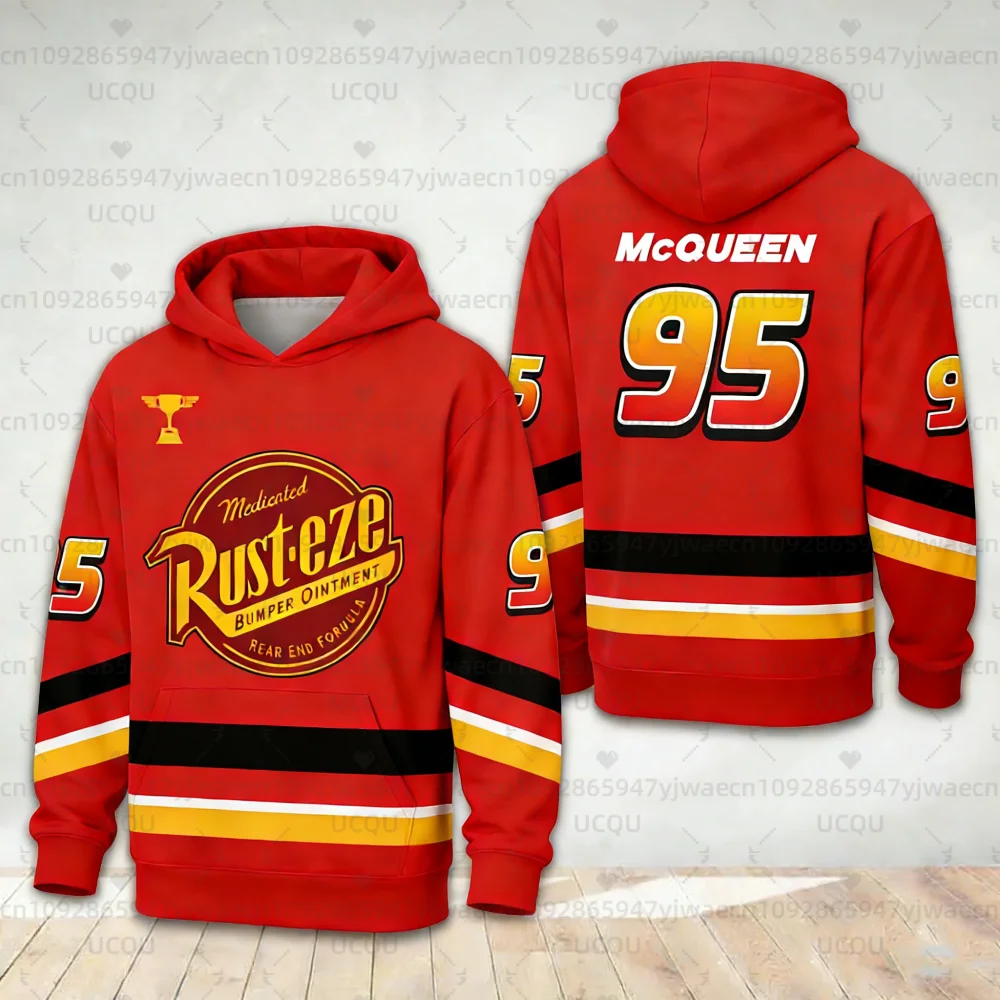 

Осенние и зимние толстовки с длинными рукавами Lightning McQueenJersey, дышащие, быстросохнущие, мужские и женские толстовки с капюшоном
