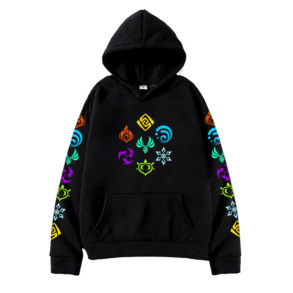 

Толстовка унисекс Genshin Impact с принтом на рукавах, подарок для геймеров, пуловеры Genshin Impact, осенне-зимняя толстовка, одежда для женщин и мужчин