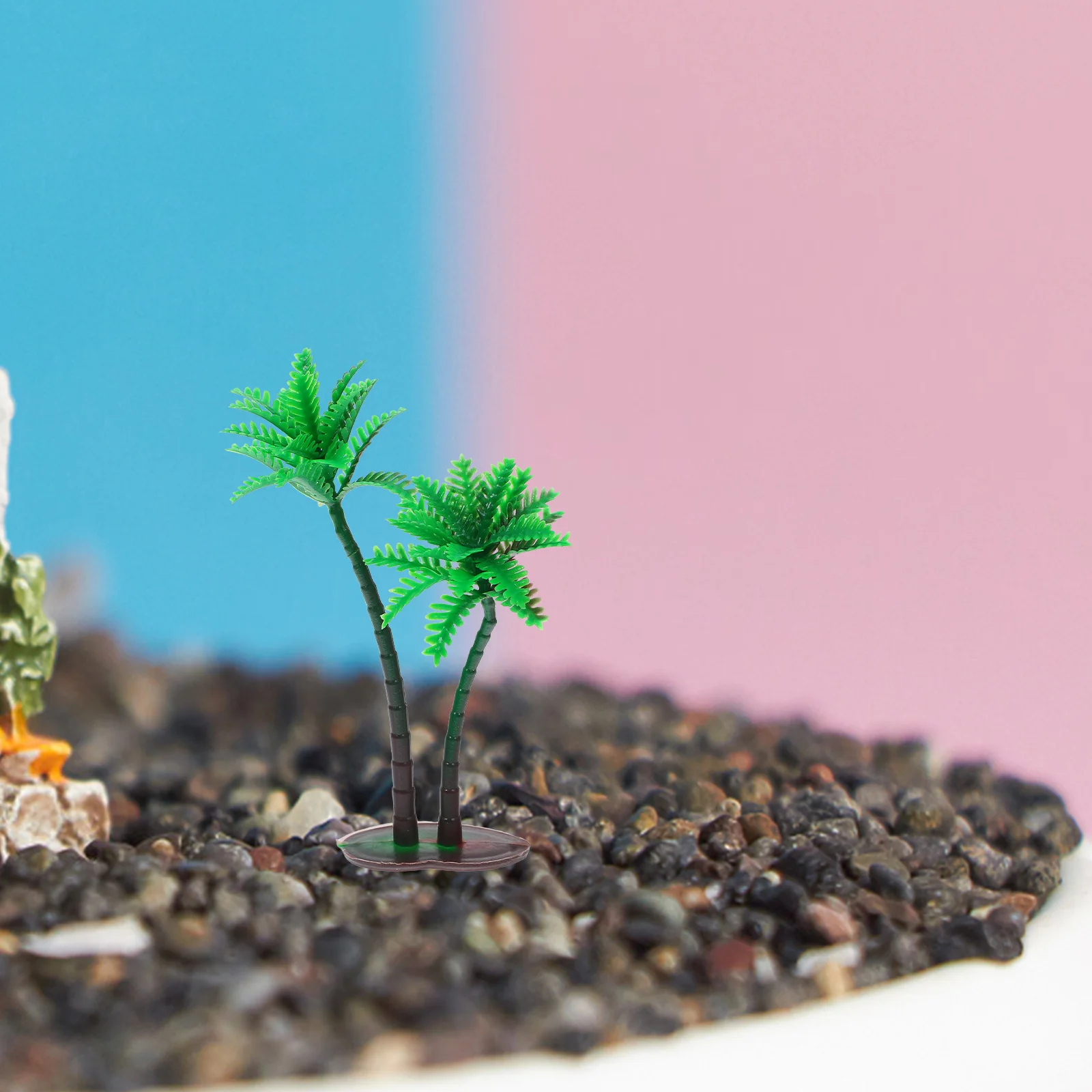 

15Pcs Artificial Coconut Palm Trees Lifelike Mini Greenery for Beach Miniature Landscape Sand Table Craft Projects Small Palm