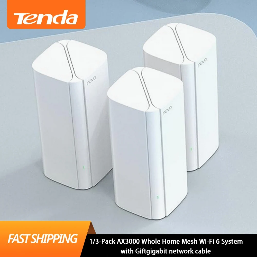 

Tenda AX3000 Wifi6 Gigabit Hearty Whole Home Mesh Router 5G 2402Mbps System High-speed Experience Coverage 5500.ft EX12/EM12