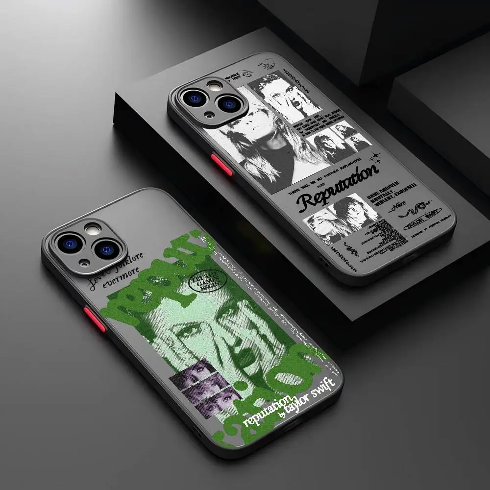 เคสโทรศัพท์ลายเทย์เลอร์ ไอซ์ลิน สวิฟท์ สำหรับ iPhone 16 15 14 X XR XS 7 8 Plus 11 12 13 Pro Max 13 Mini แบบด้าน