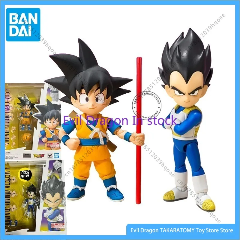 Bandai Original Dragon Ball Anime Figure SHFiguarts Son Goku Mini Vegeta IV Mini Action Figure Toy Kids Collectible Gift