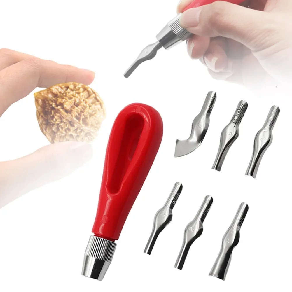 7pcs Wood Engraving Chisel Deep Round Carving Chisel Engraving Tool 45 Steel Wood Carving Woodworking Hand Chisel
