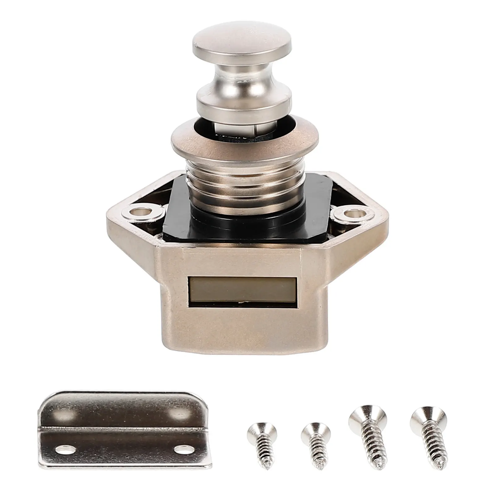 1Set Rv Button Lock Rust-Free Keyless Push Latch Cabinet Drawer Lock for Yacht Cruise Ship Rv Furniture Push Latch