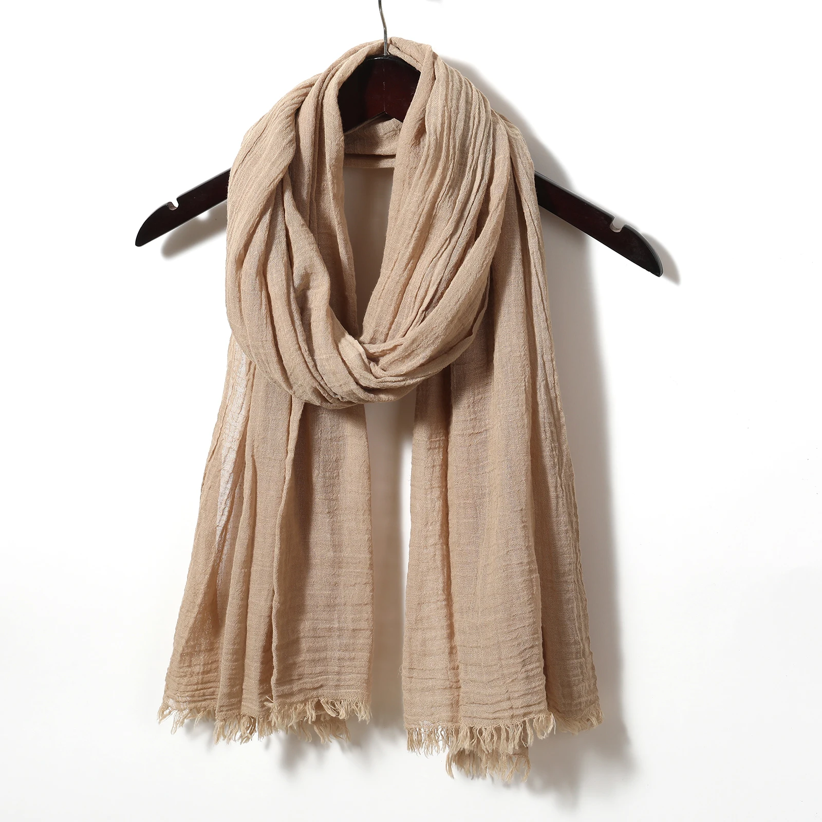 Solid Color Cotton Linen Men's Scarves Autumn Winter Warm Neckerchief Muffler Male Accessories Short Tassel Bufanda Shawl image 4