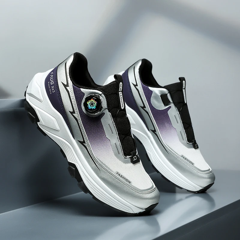 

Men Basic Walking Sneakers Elastic Cushion Insole Non Slip Rubber Bottom Minimalist Breathable Outdoor Street Footwear