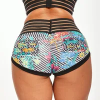 Fashionable Printed Shorts, High Waisted and Hip Lifting Sports and Fitness Running Three Quarter Pants 5