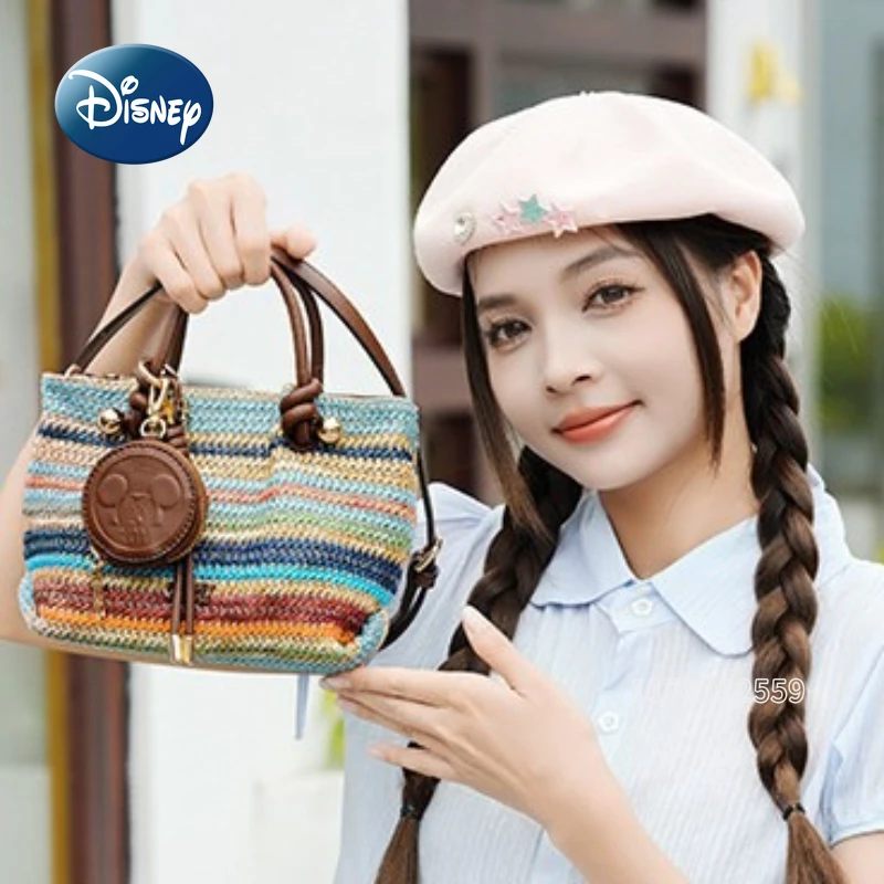 Disney Mickey Original New Mini Women's Handbag Luxury Brand Fashion Women's Shoulder Bag Cartoon Colorful Mini Women's Bag