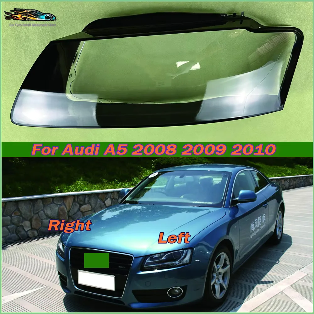 For Audi A5 2008 2009 2010 Car Front Headlight Cover Headlamp Lampshade Lampcover Head Lamp light Covers glass Lens Shell Caps