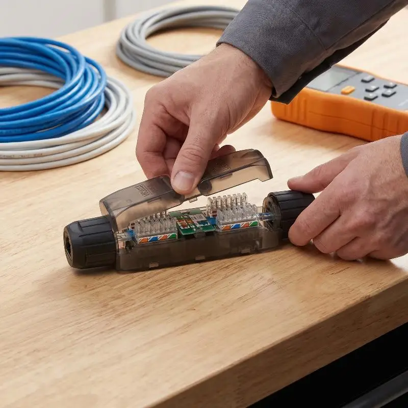 Tool-less Network Extension Cable Connector Terminal Extender Junction Adapter Connection Box Network Extender
