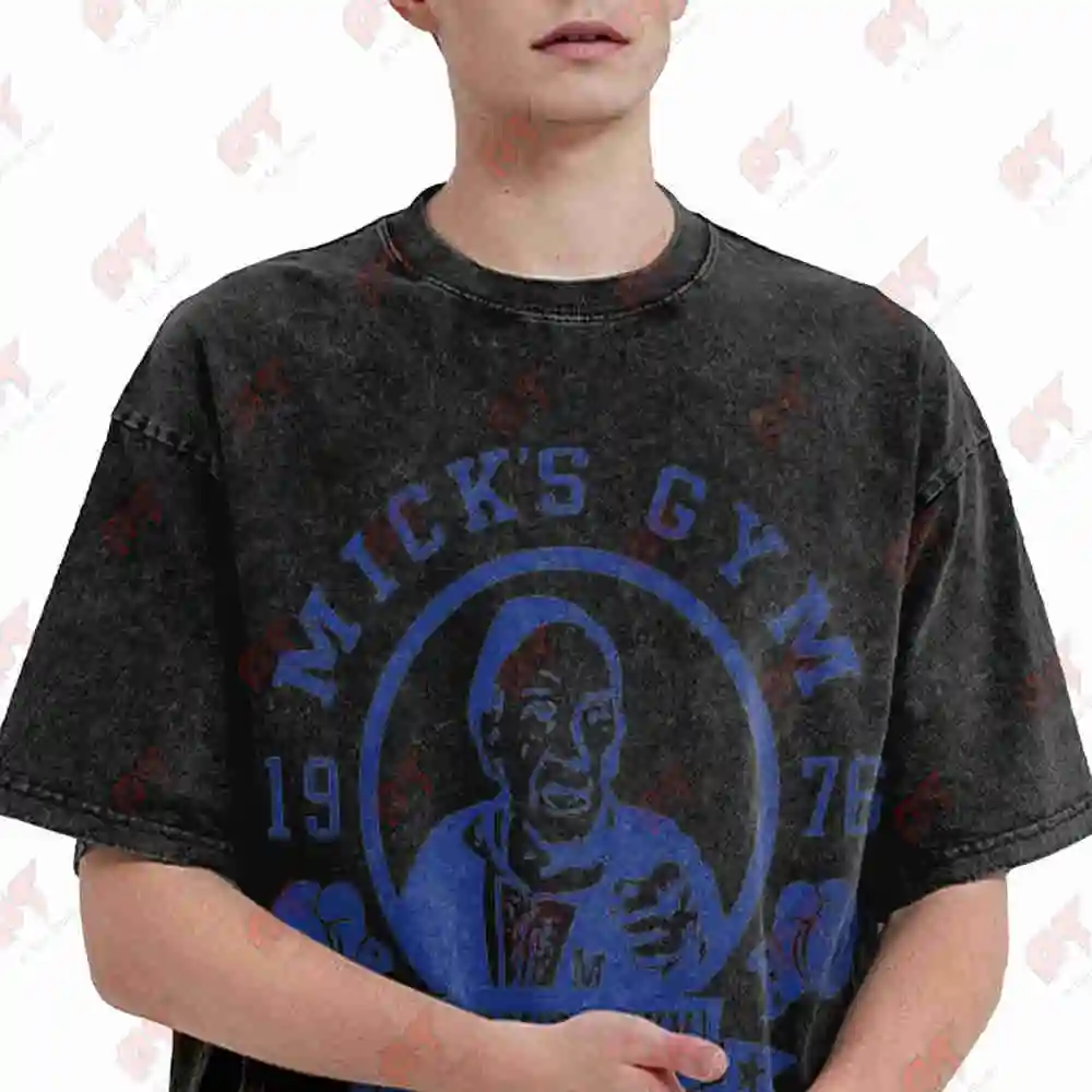 Mick's Gym Eat Lightning Crapp Thunder Vintage Washed Tee Pure Cotton T-Shirt