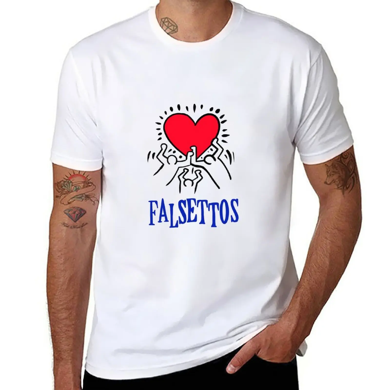 New Falsettos original obc logo T-Shirt summer tops vintage clothes Short sleeve kawaii clothes T-shirts for men cotton