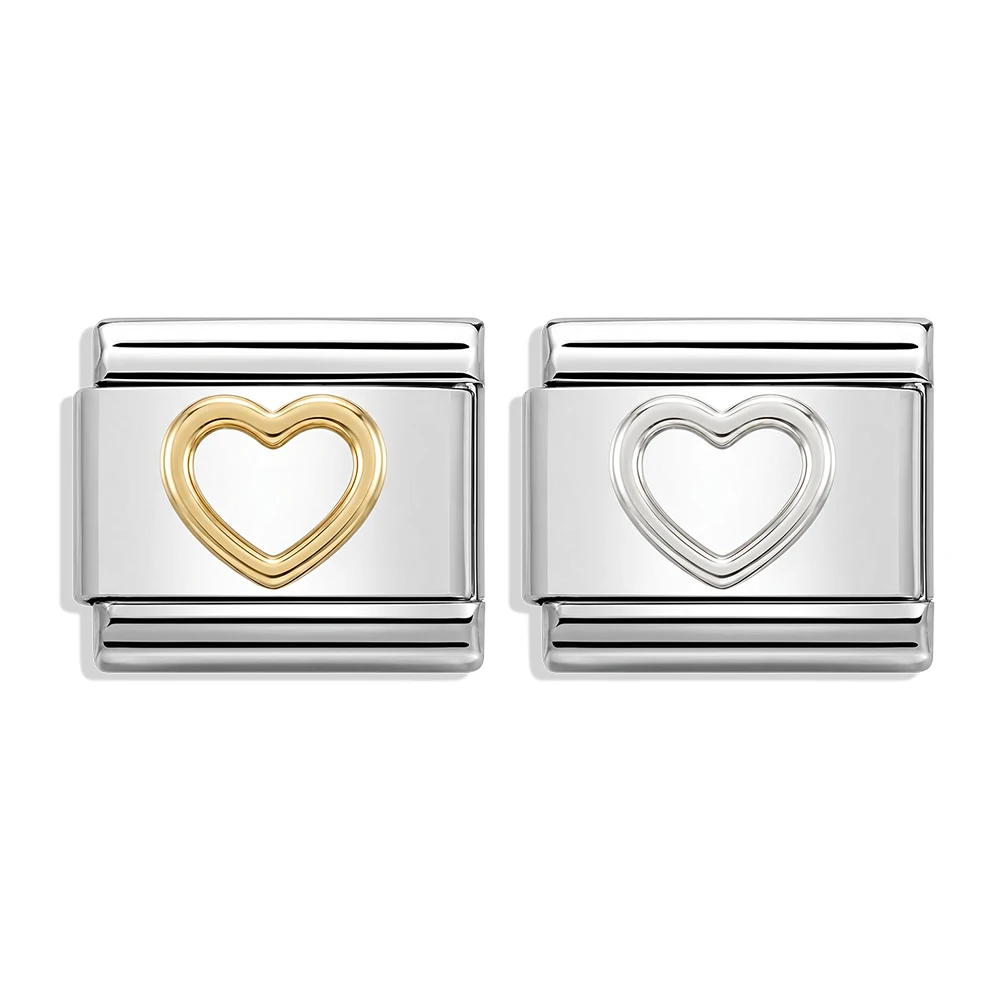 New Stainless Steel Italian Charm Links Bracelet 9mm DIY Jewelry Heart Making Women Fashion Gift