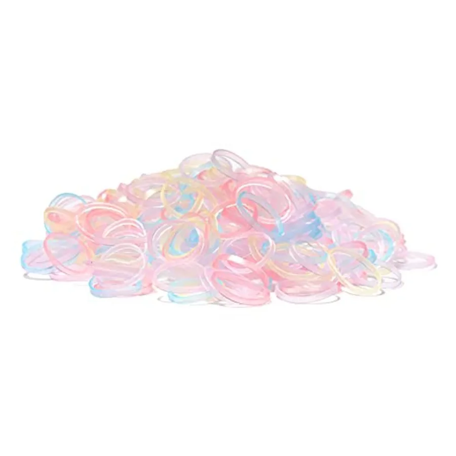 Mini Hair Elastics for Girls Transparent Rubber Bands, 1000 PCS, Multi Color