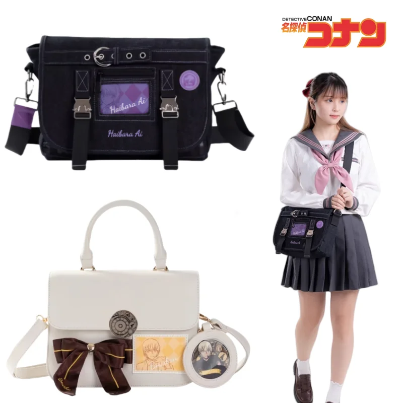 นักสืบ Conan Vi Greythorn Crossbody กระเป๋าไหล่เดี่ยว Messenger กระเป๋านักเรียนกระเป๋าเป้สะพายหลังอะนิเมะ Itabag สาววันหยุดของขวัญ