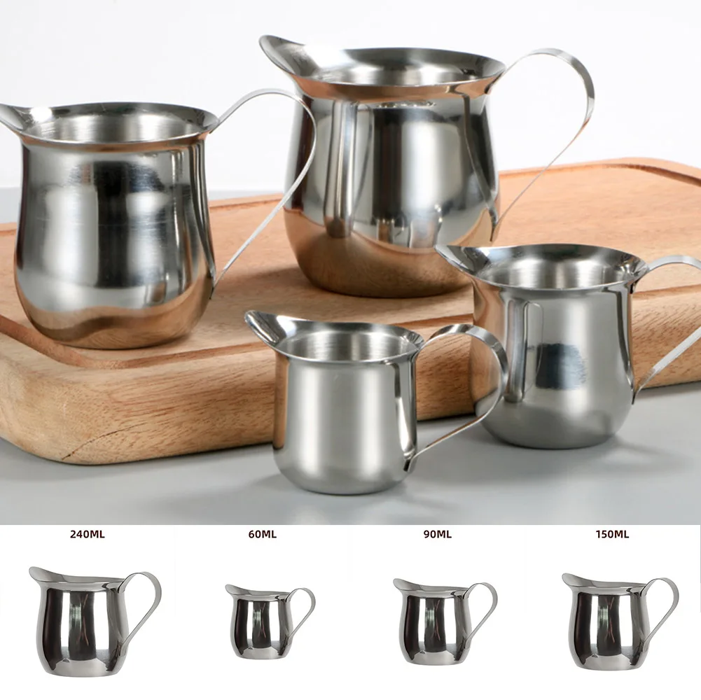 

Stainless Steel Milk Frothing Pitcher Latte Coffee Cup Milk Jug 60ml/2oz,90ml/3oz,150ml/5oz,240ml/8oz Coffeeware Kitchen Parts