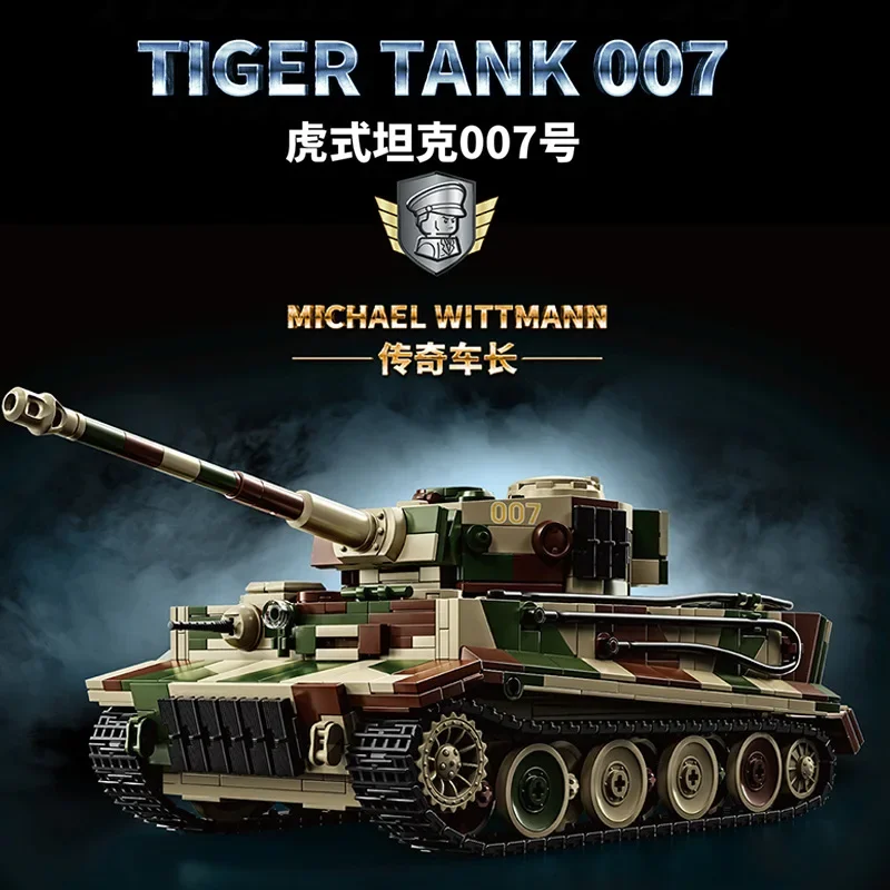 

12go MOC Военный Танк Тигра времен Второй мировой войны, набор строительных блоков, модель двигателя танка, пехотная боевая машина, кирпичи, модель мальчика, игрушка для взрослых