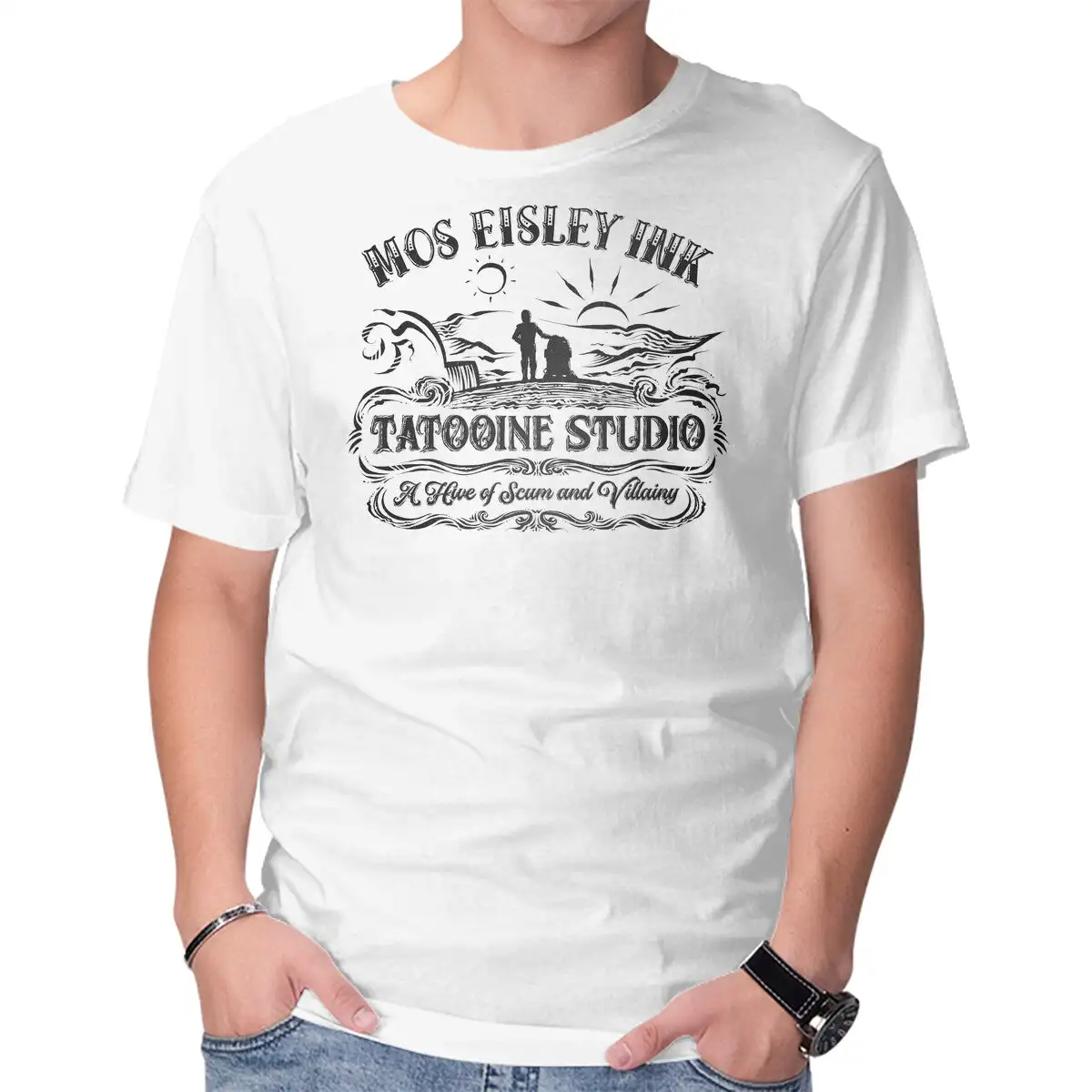 Mos Eisley Tatoo-ine Studio Anime Graphic T-shirts For Men Clothing Women Short Sleeve Tees Vintage High Quality 100%Cotton