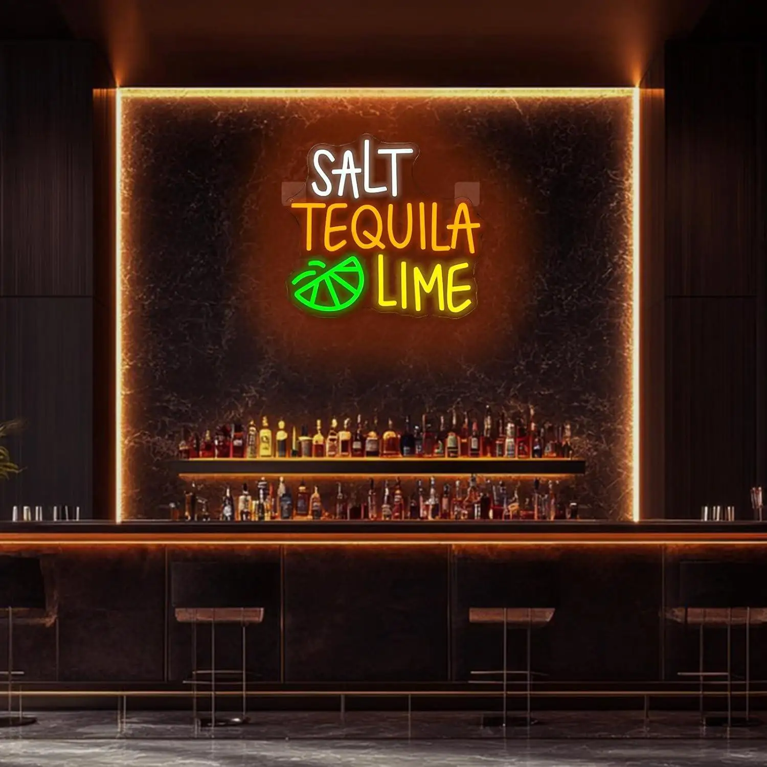 Salt Tequila Lime Neon Sign Dimmable Cocktail Bar Neon Light Sign for Man Cave Restaurant Kitchen Home Bar Pub Party Art Decor
