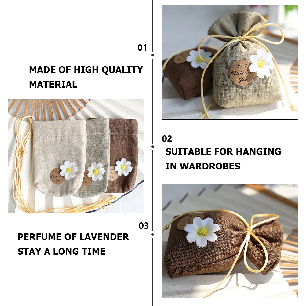 

6 pcs Sachet Bag Empty Lavender Scented Bags Small Dried Packing Closet Freshener Wardrobe Car Fragrance Bags Premium Material