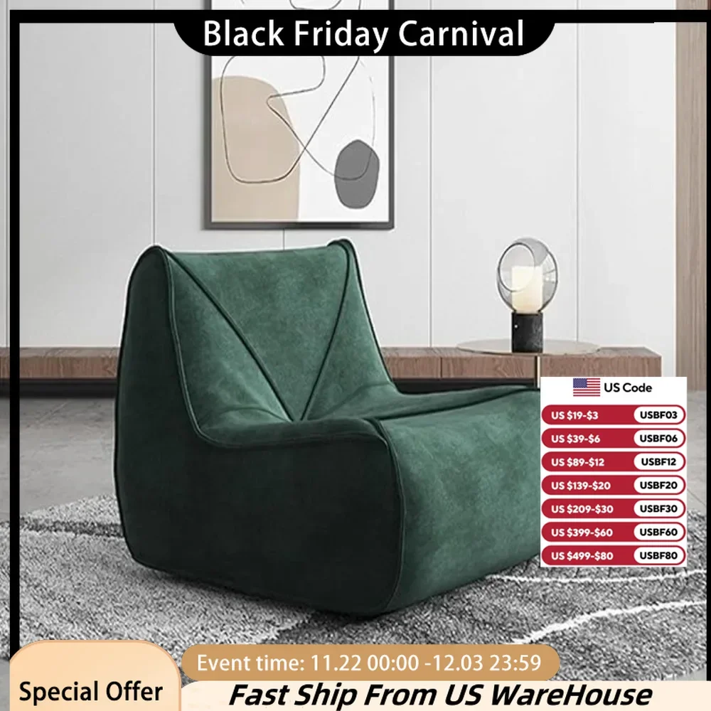 Giant Beanbag Chair, Beanbag Sofa Chair with Footstool, Comfortable Reading Chair, Suitable for Dormitories and Living Rooms