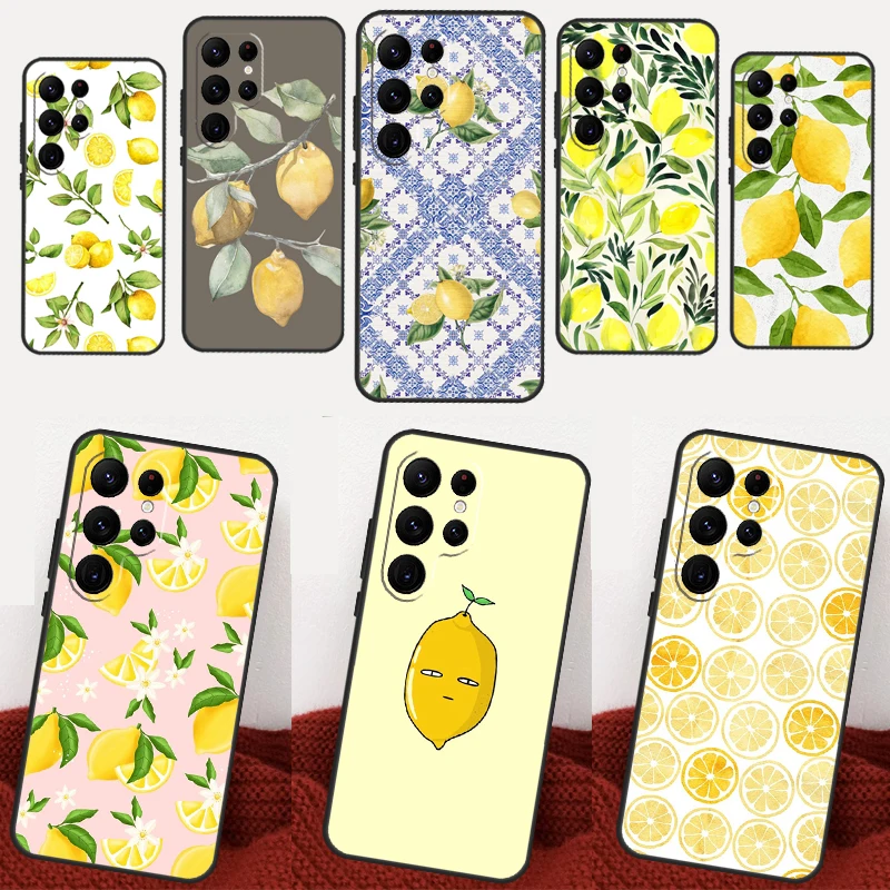 Lemon Fruit Case For Samsung Galaxy S22 Ultra S20 FE S21 FE S8 S9 S10 Plus Note 10 20 S23 Ultra Cover