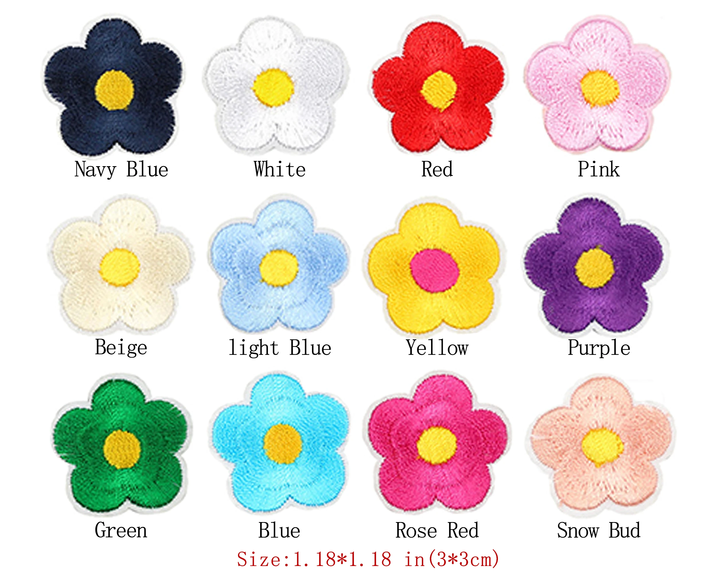 12Colors Small Flower Patch 25/200PCS Iron / Sew On 3cm Applique For DIY Crafts Bag Cap Scrapbook Decor Badge Repair