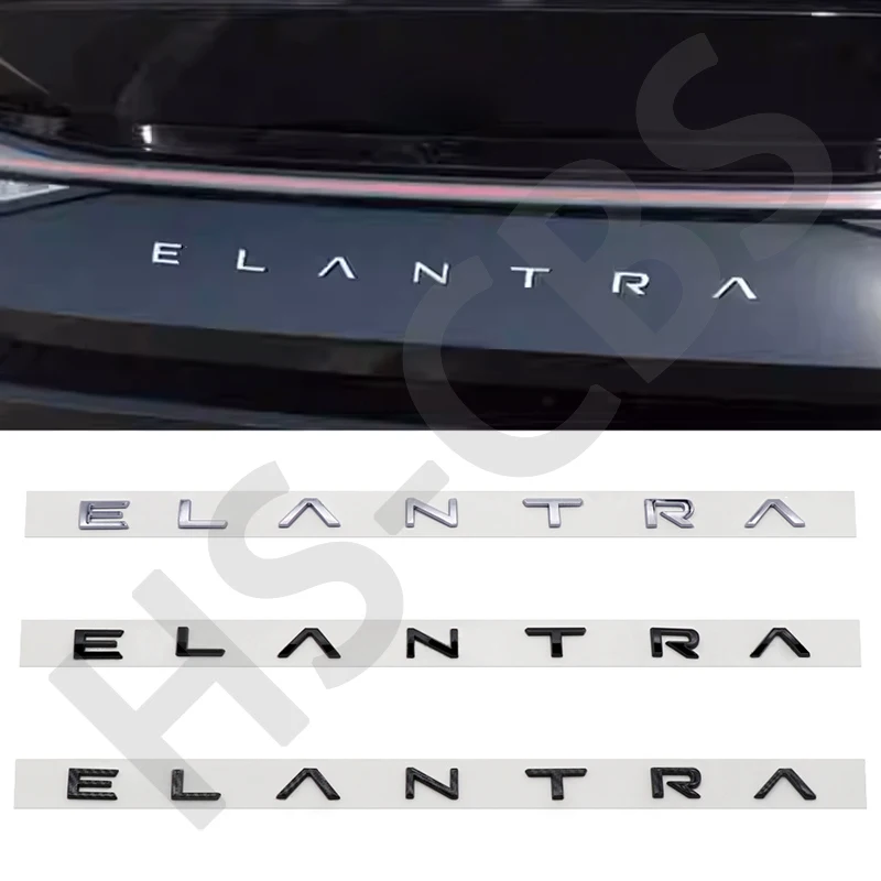 

New Style ABS Car Taigate Letter Logo 3D Sticker Rear Trunk Nameplate Body Decoration Badge Decal ELANTRA Emblem Accessories