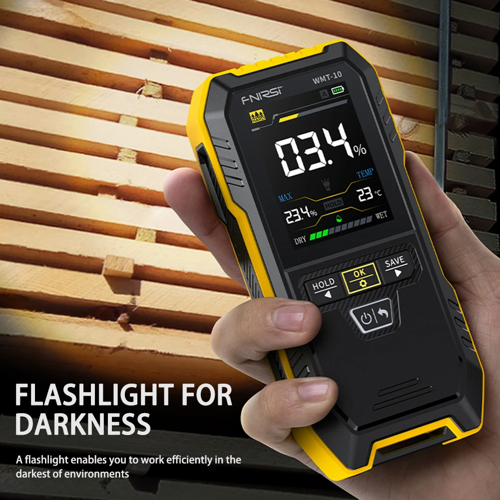 Digital Moisture Meter Precise Non Invasive Moisture Meter Hard Soft Wood-Drywall Masonry Scanner Humidity for Dry-wall