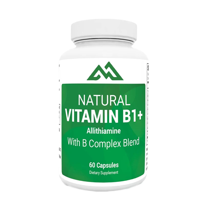 Eight natural vitamin B1, B6, B12 complex supplements, including thiamine, niacin, folic acid, magnesium, etc. -60 capsules