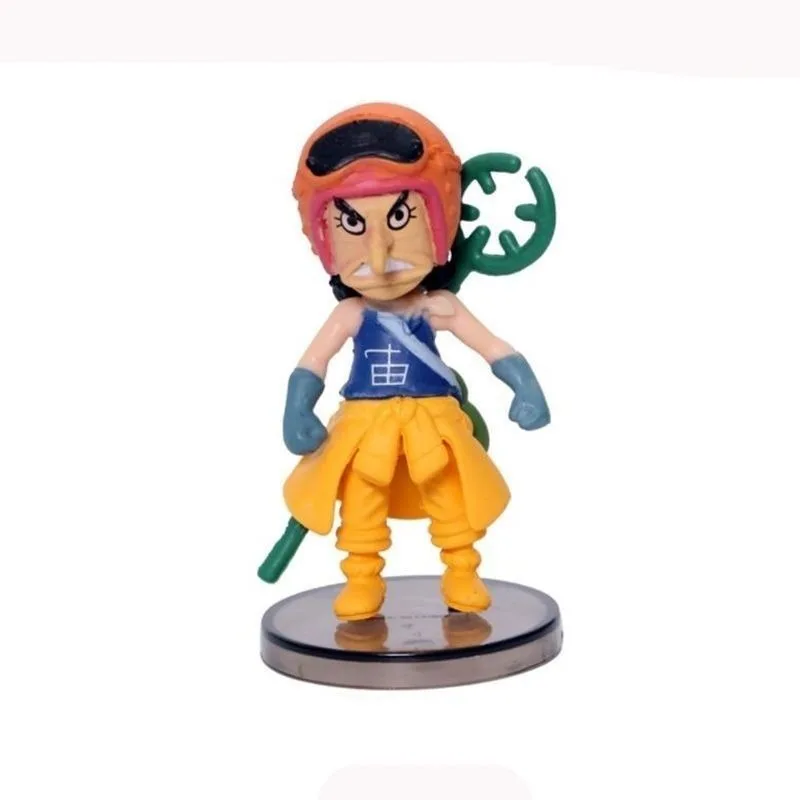 9 قطعة دمى قطعة واحدة الديكور لوفي زورو سانجي نامي بروك أنيمي عمل الشكل لعبة لطيفة Q التماثيل المرآب أطقم الصبي هدية عيد ميلاد #3