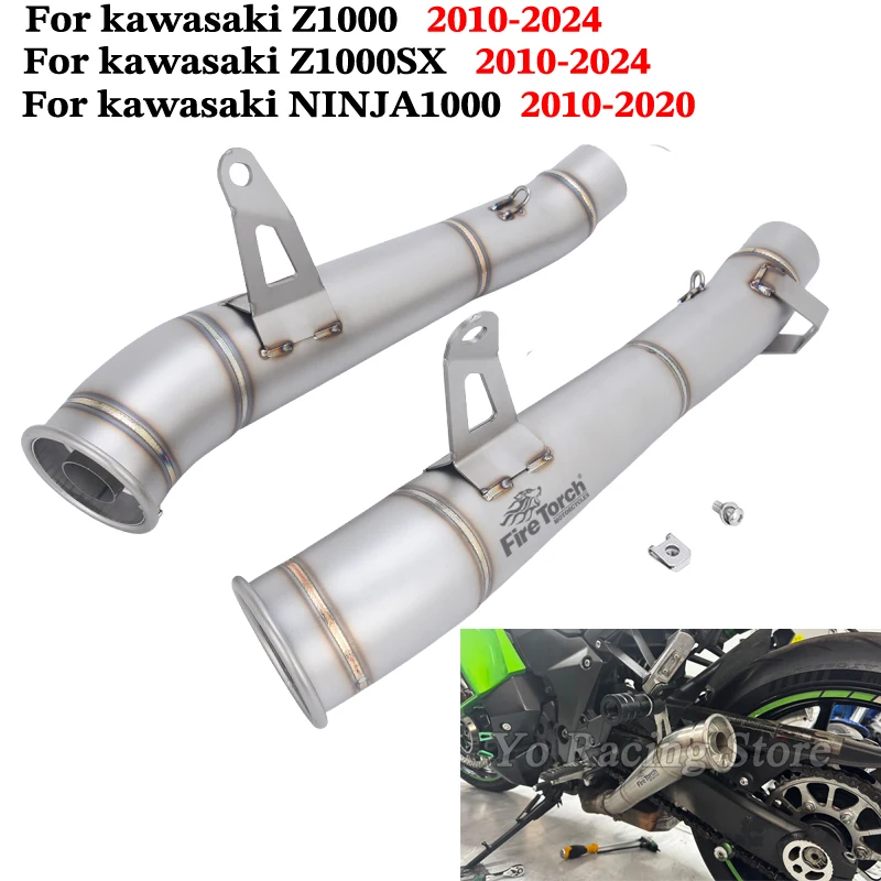 Motorcycle Exhaust Escape System Left Right Muffler Moto Slip On For Kawasaki NINJA1000 Ninja 1000 Z1000 Z1000SX 2010 - 2024