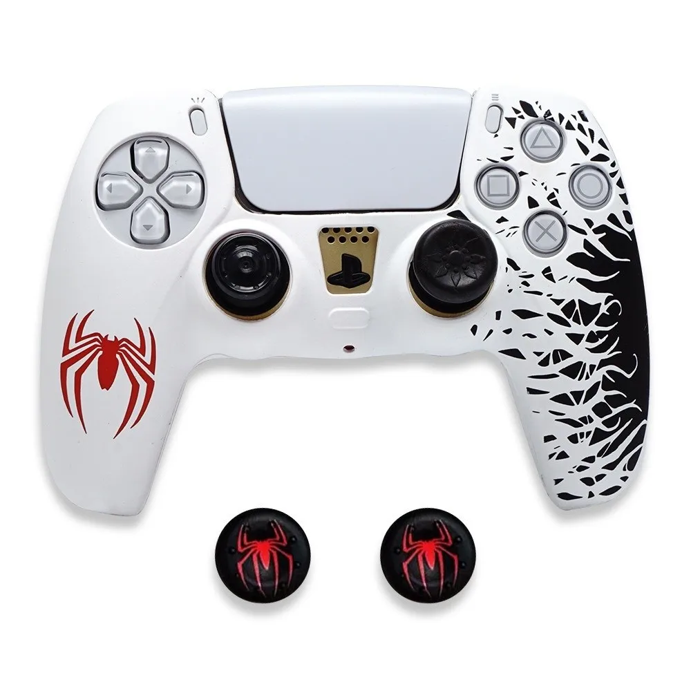 

Silicone Controller Cover Case Anti-slip Design Spider Pattern Controller Skin Shell Anti-fall Protection for PS 5
