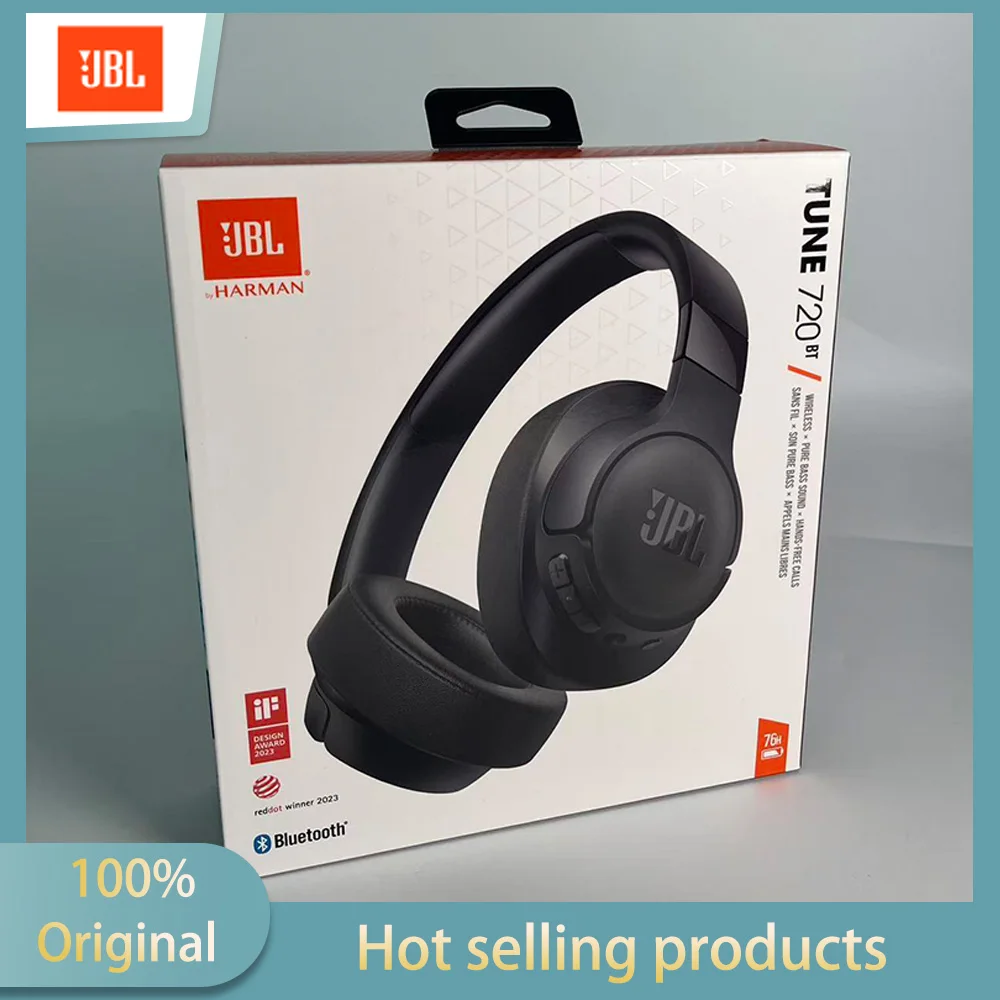 

Беспроводные накладные наушники JBL Tune 720BT, Bluetooth 5.3, 76 часов автономной работы, чистый бас, складная и легкая конструкция