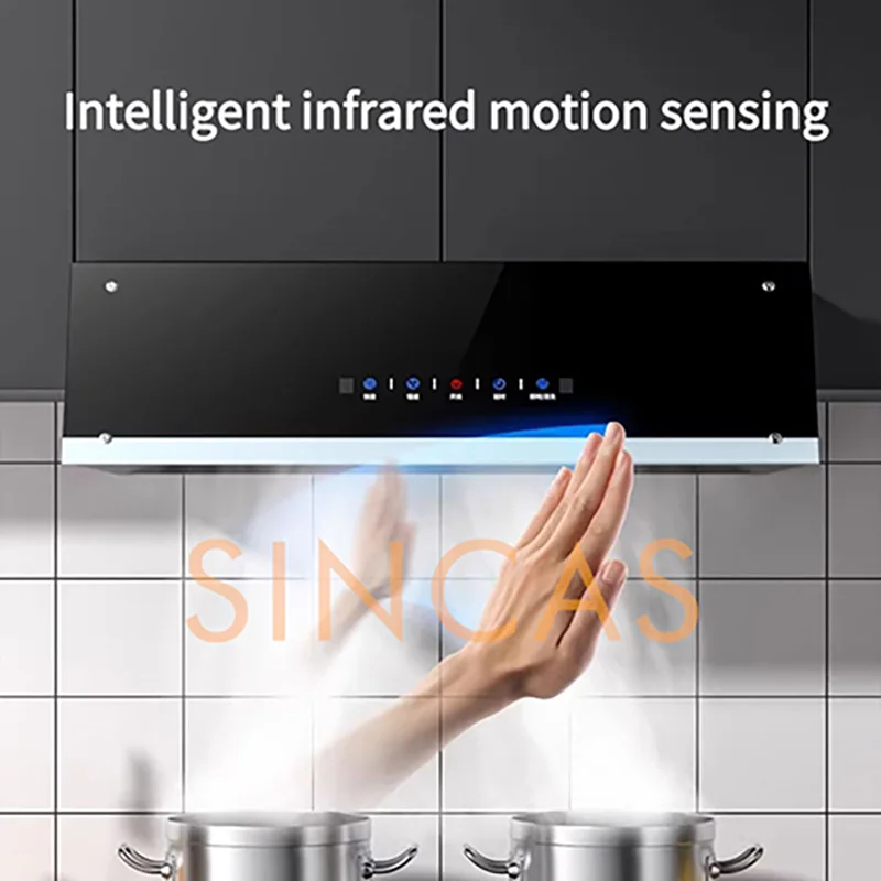 Range Hood Strong Suction Force Kitchen Extractor Fan 150-200W Top Suction Exhaust Cooker Major Appliance Easy Installation