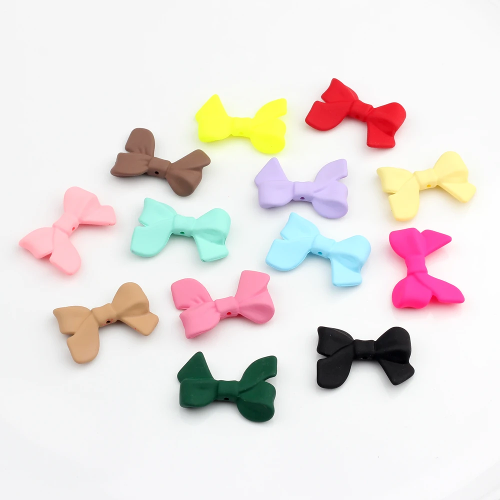 Acrylic Resin Spray Paint Colourful Bow Loose Beads 10pcs/lot For Jewelry Making DIY Accessories Beads Bracelet Wholesale